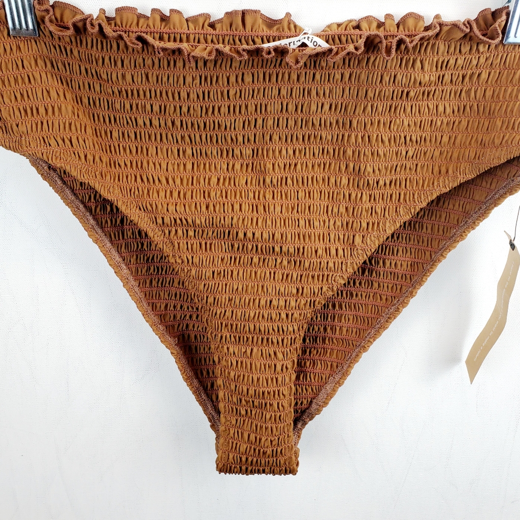 Nwt Reformation Ventura Smocked High Waist Bikini Bottoms. Size Medium